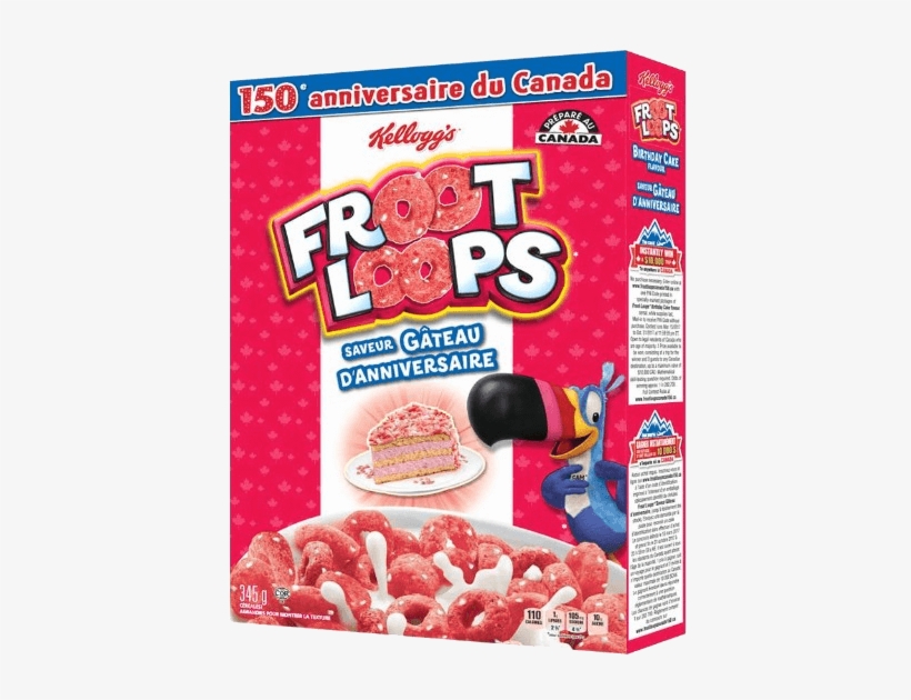 Emballages Spécialement Identifiés De Produits Froot - Birthday Cake Froot Loops, transparent png #2960937