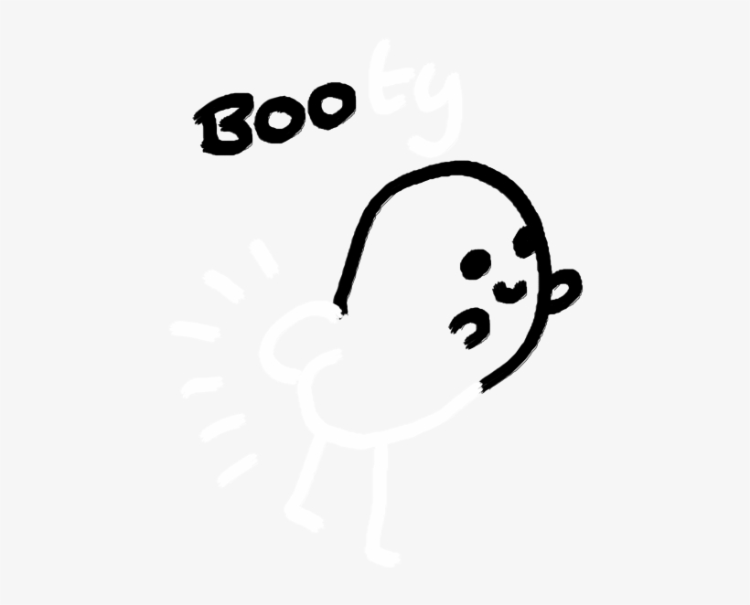Art Funny Cute Halloween Drag Booty Ghost Boo Transparent - Transparent Halloween, transparent png #2961541