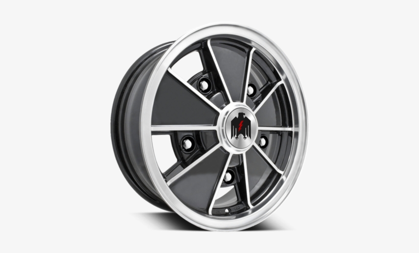 Klassik Rader Zodiac Gloss Black Machined - Empi Brm Wheel, Black With Polished Lip, 6.5" Wide,, transparent png #2961934