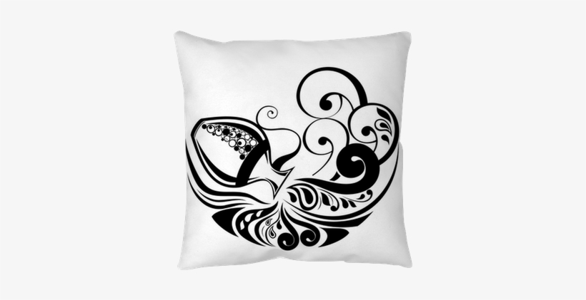 Zodiac Wheel With Sign Of Aquarius Throw Pillow • Pixers® - Aquarius Tattoo Design For Men, transparent png #2962466