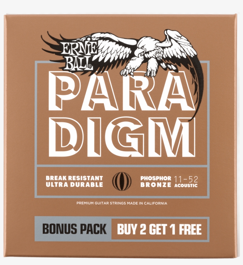 Paradigm Light Phosphor Bronze Acoustic Guitar Strings - Ernie Ball 2088 80/20 Bronze Paradigm Acoustic Guitar, transparent png #2962520