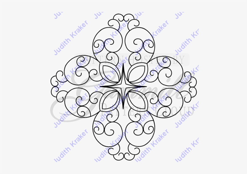 Blk 4 Corner Swirls - Circle, transparent png #2962831