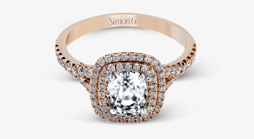 Mr2414 Rg F Simon G - Simon G Jewelry Rose Gold Engagement Ring, transparent png #2962954