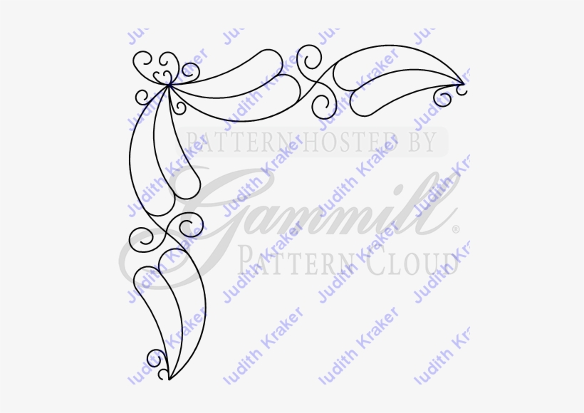 Bdrc 2 Feathers & Swirls Corner - Drawing, transparent png #2963026
