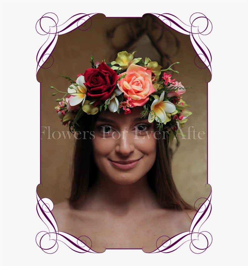 Silk Artificial Tropical Flower Crown Halo - Tropical Flower Crown, transparent png #2963145