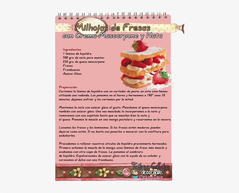 Milhojas Fresas Mascarpone Y Nata - Salmon Burger, transparent png #2963878