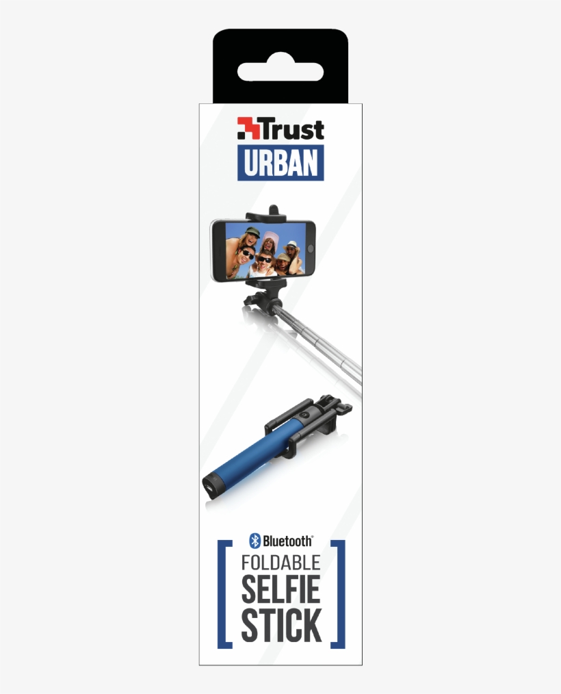 General - Trust Foldable Selfie Stick With Built-in Bluetooth, transparent png #2964321