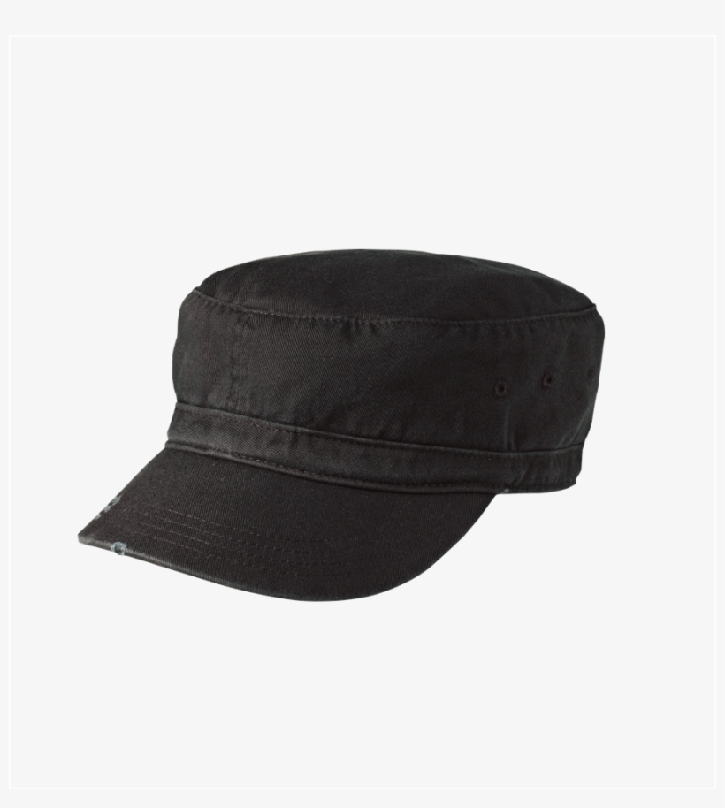 Distressed Military Hat - District Threads Distressed Military Cap, Black, transparent png #2965427
