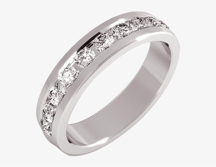 Anillos De Boda Oro Blanco Con Diamantes - Anillo Oro Blanco Y Diamante, transparent png #2965570