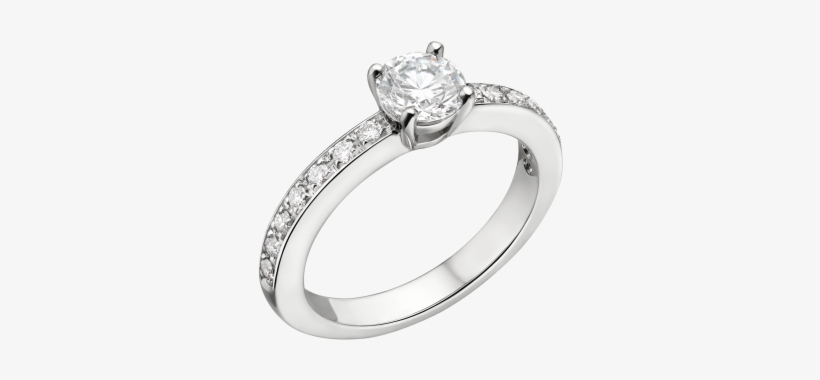 Solitario Griffe En Platino Con Un Diamante Redondo - Bulgari Griffe Diamanti, transparent png #2965615
