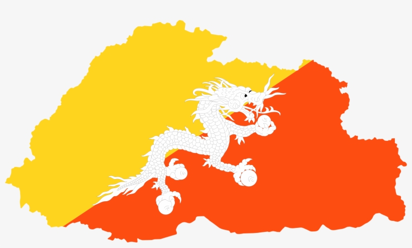 Big Image - Bhutan Flag Map Png, transparent png #2965810