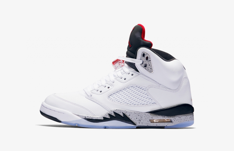 White And Red Jordan 5, transparent png #2965998