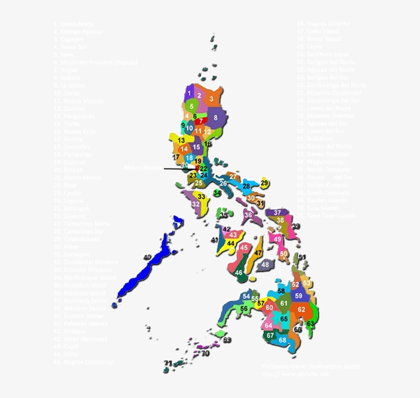 Map Clipart Philipine - Name Of Provinces In The Philippines, transparent png #2966074