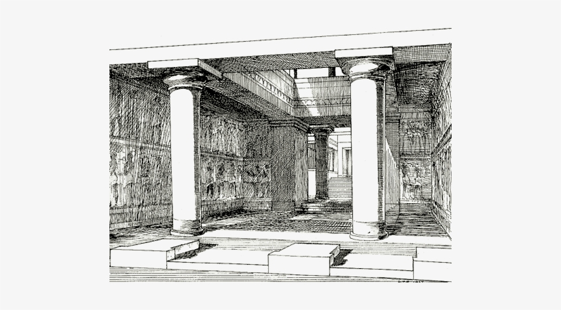 Sketch Of A Restored South Propylaeum - Palace Of Knossos Sketch, transparent png #2966198