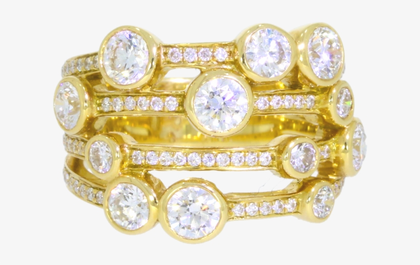 18ct Yellow Gold Diamond Bubble Ring - Free Transparent PNG Download ...