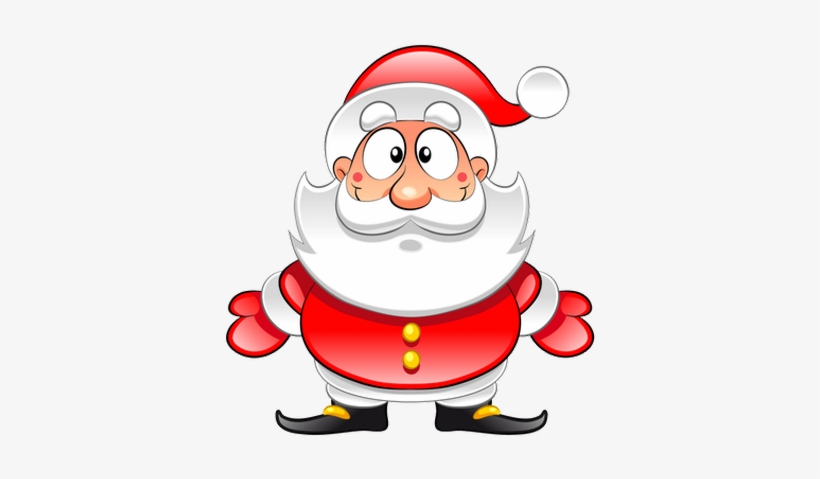 Barba Branca, Roupa E Gorro Vermelhos, Barriga Avantajada, - Cartoon Rudolph And Santa, transparent png #2966773