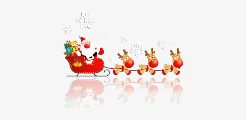 Clique Para Ver Mais Pngs De Natal - Papai Noel Com Renas Png, transparent png #2967292