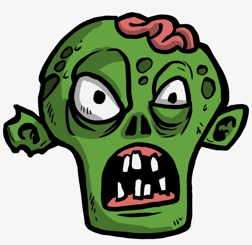 The Zombie Angry - Cartoon Zombie Head Png, transparent png #2967420