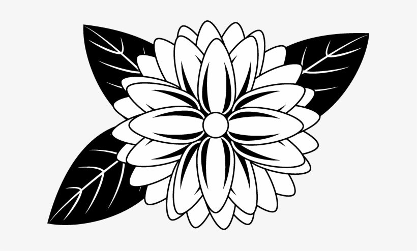 Dahlia Clip Art - Dahlia Clipart Black And White, transparent png #2968202