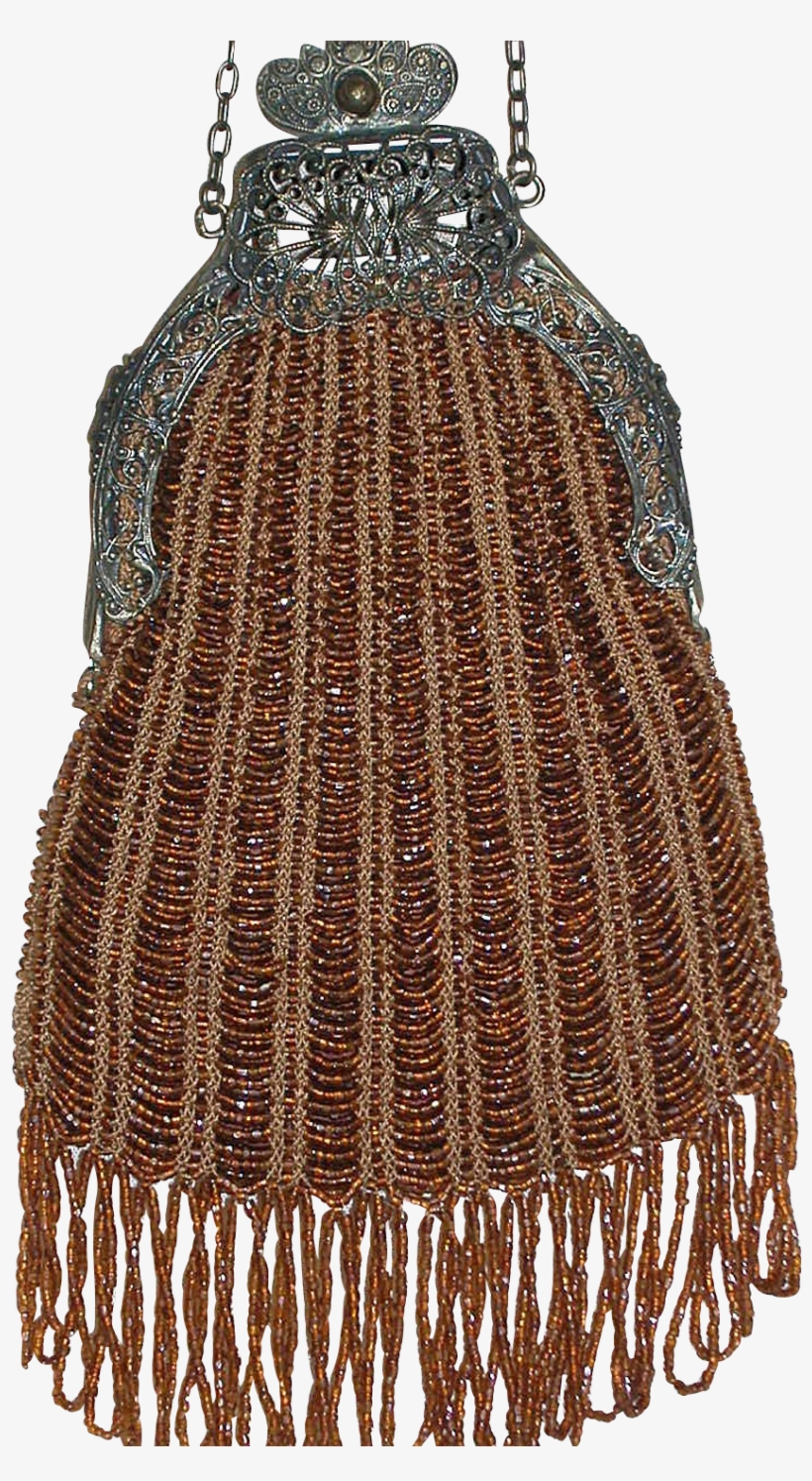 Beautiful Victorian Amber Beaded Purse Ornate Filigree - Stole, transparent png #2968499