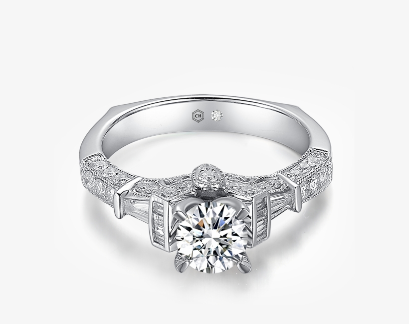 V-frame Filigree Micropavé Vintage Engagement Ring - 2016 Fashion Silver Color Zircon Crystal Pendant Gold, transparent png #2968670