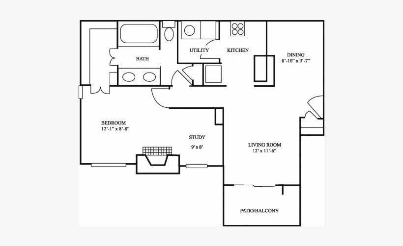 For The 1b 882 Floor Plan - Portable Network Graphics, transparent png #2968827