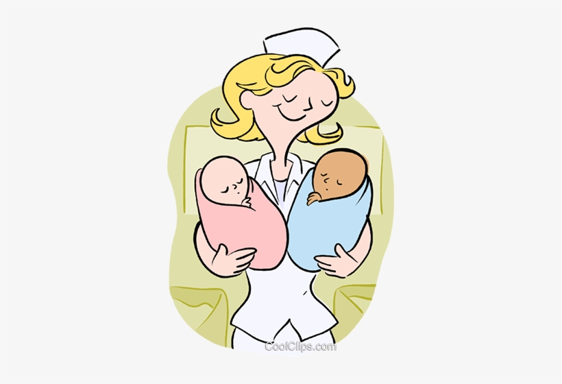 Enfermera Con Bebés Libres De Derechos Ilustraciones - Pediatric Nurse Clip Art, transparent png #2969063