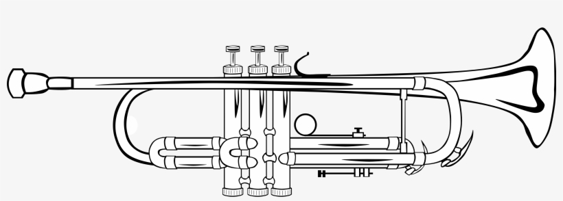 Big Image - Trumpet Clipart Black And White, transparent png #2970917