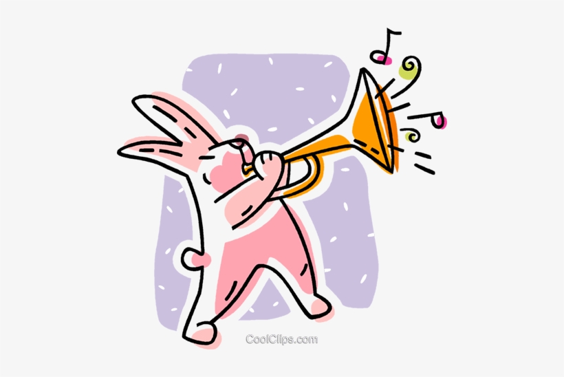 Easter Bunny Playing A Trumpet Royalty Free Vector - Easter, transparent png #2971318
