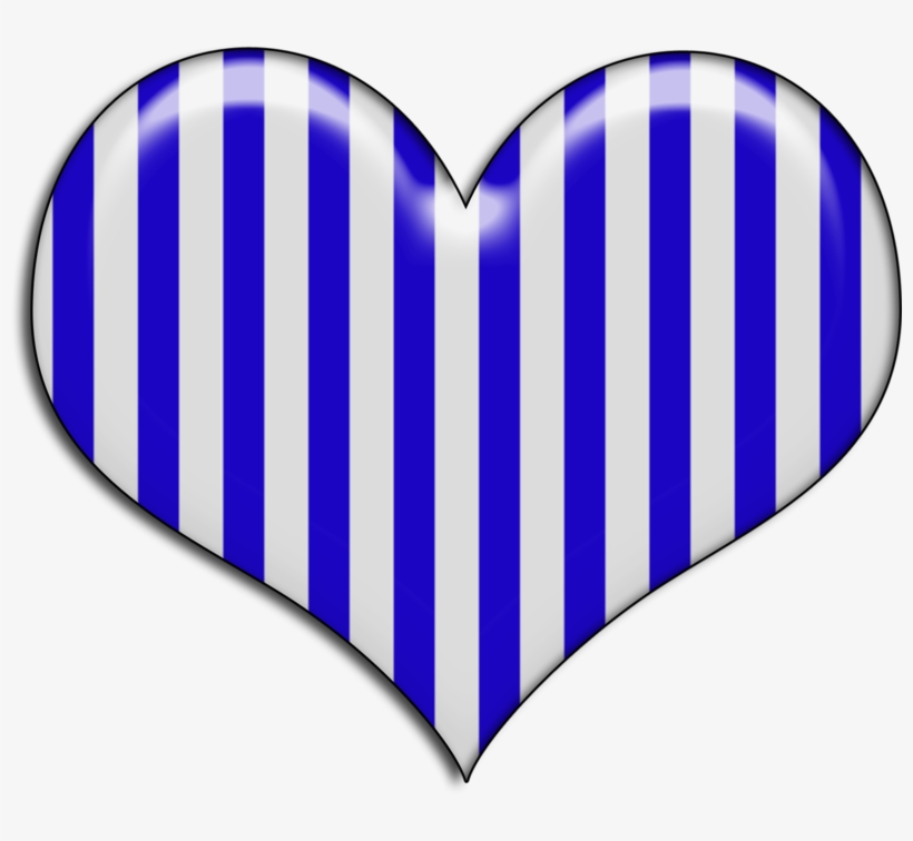 Blue And White Striped Heart, transparent png #2971567