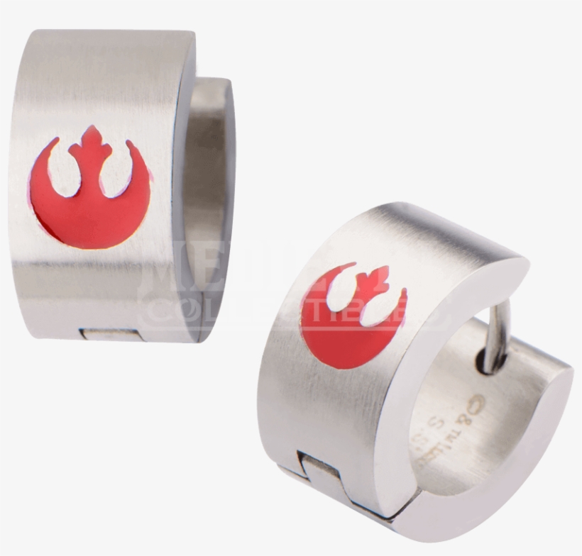 Star Wars Rebel Alliance Huggie Earrings - Super-heroes Star Wars Stainless Steel Pvd Rebel Alliance, transparent png #2971661