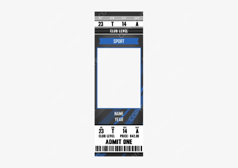 Rpl Mod Swoosh Dark Ticket - Basketball Ticket Template, transparent png #2972006