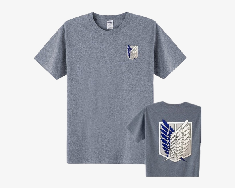 Attack On Titan Grey/blue Wings Of Freedom Shirt - Clannad Tshirt, transparent png #2972263