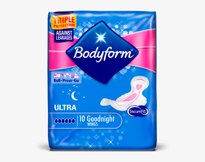 Ultra Goodnight Wings - Bodyform Ultra 10 Goodnight Wings, transparent png #2972444