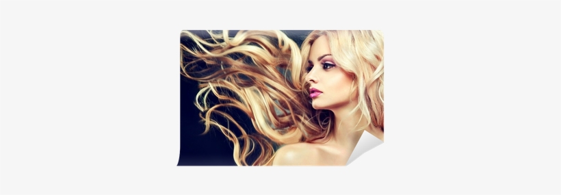 Beautiful Model With Flying Long Blonde Hair - 18" Color 24 Natural Blonde Wavy 20 Pcs Per Package, transparent png #2972979
