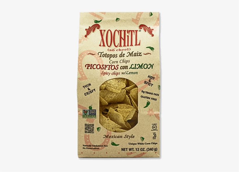 Totopos De Maíz Picositos - Xochitl Corn Chips, Stone-ground, Garlic - 1.5 Oz, transparent png #2973071