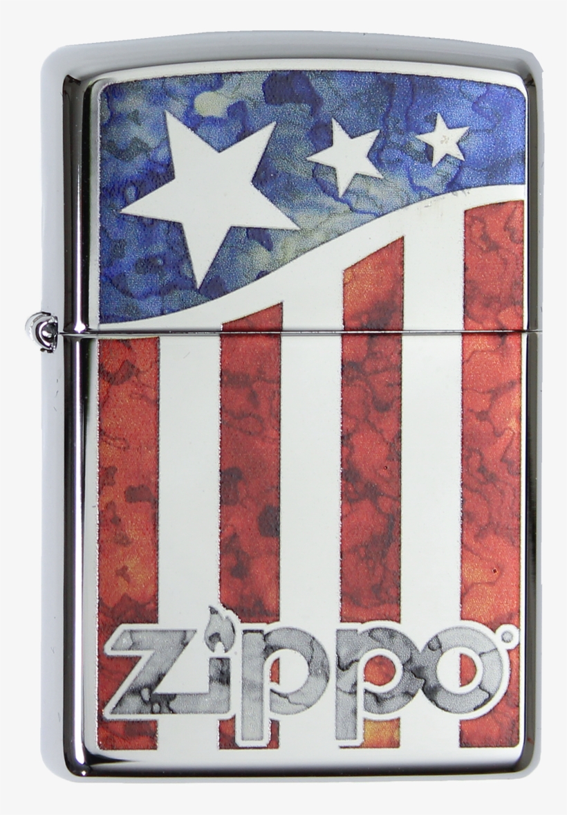 Image - Zippo Us Flag High Polish Chrome Regular Lighter, transparent png #2973099