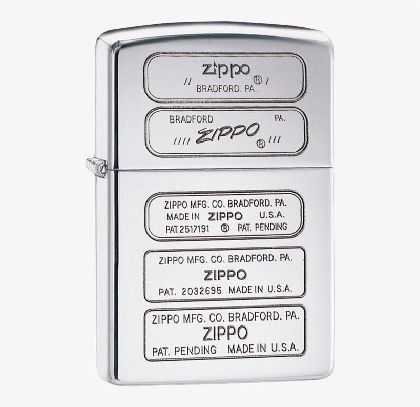 #28381 Zippo Bottom Stamp Des - Zippo Bottom Stamps High Polish Chrome Windproof Lighter, transparent png #2973204