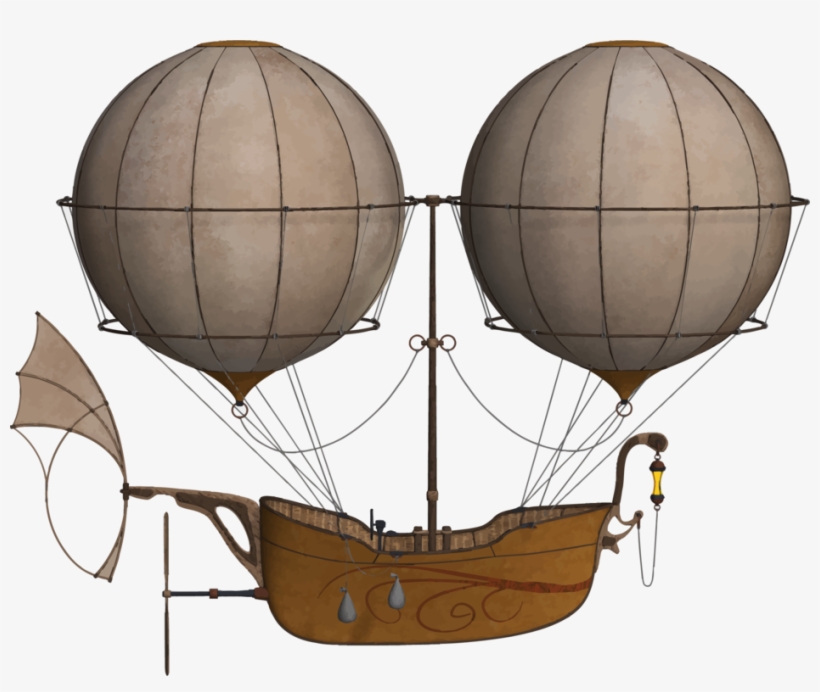 Flight Airship Hot Air Balloon - Vintage Hot Air Balloon, transparent png #2974528