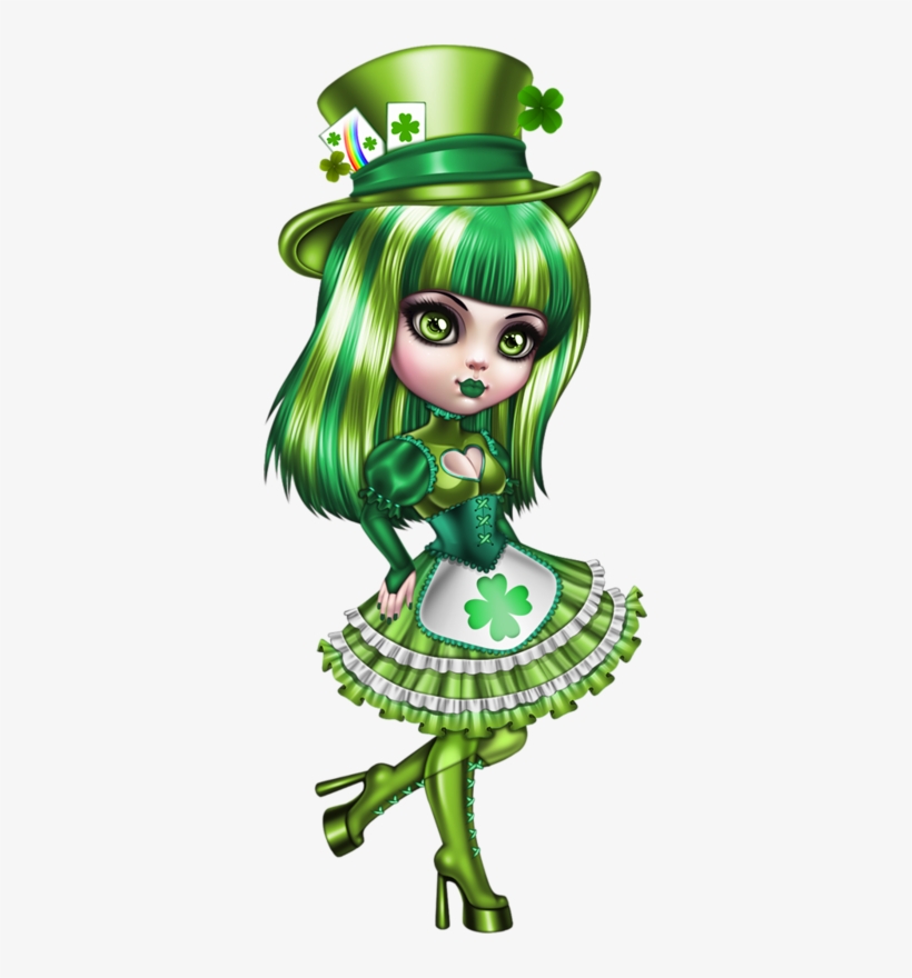 Cute Images, Beautiful Dolls, Decoupage, Paper Dolls, - Psp St Patrick's Tubes, transparent png #2974618