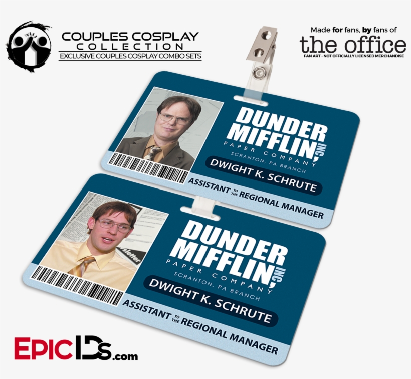 Dunder Mifflin 'the Office' Employee Id Name Badges - Jim Halpert Id Badge, transparent png #2975091