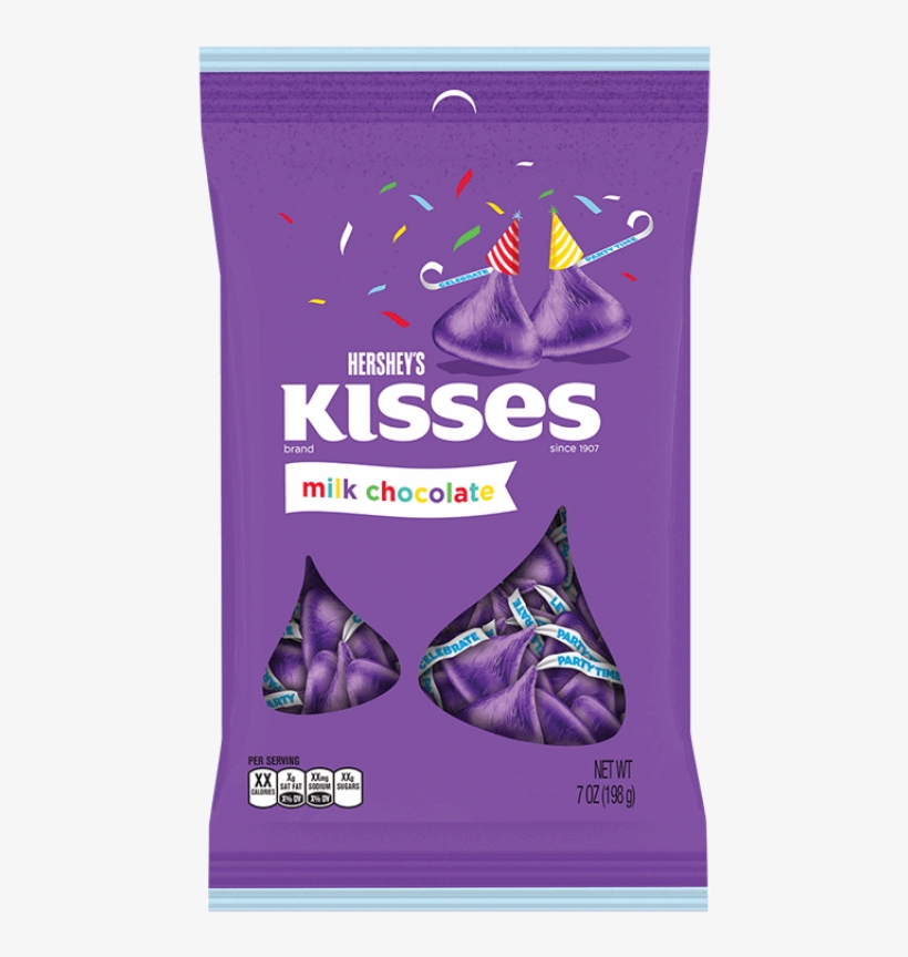 Hershey's Milk Chocolate Birthday Kisses Purple 7oz - Hershey's Kisses Milk Chocolate - 7 Oz Bag, transparent png #2975092