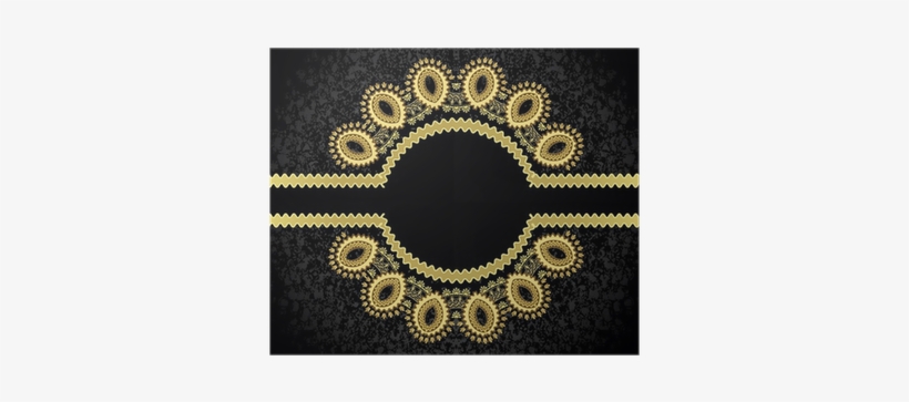 Póster Figurado, Marco Dorado Con Borde Ondulado • - Gold, transparent png #2976121