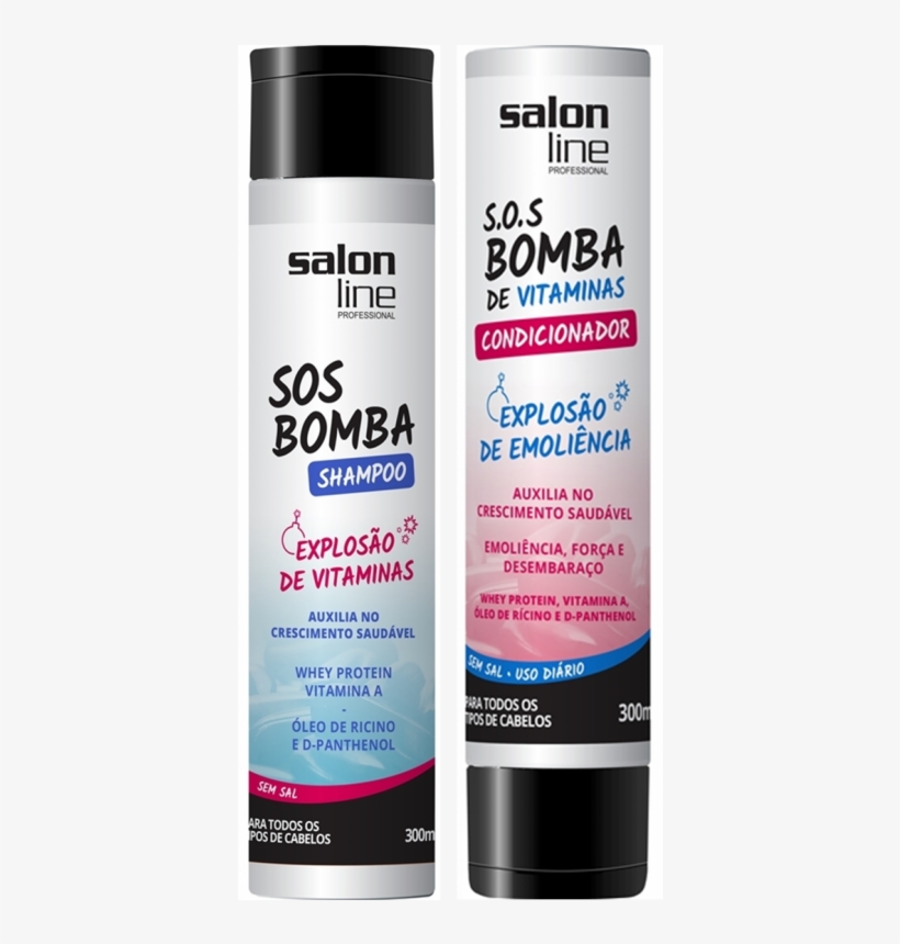 Shampoo Salon Line Sos Bomba Vitamina 300 Ml - Shampoo Para Crescimento De Cabelo, transparent png #2977807