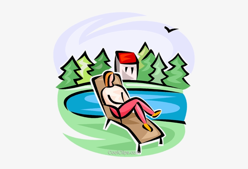 Person On A Lawn Chair Royalty Free Vector Clip Art - Lake Clip Art, transparent png #2978383