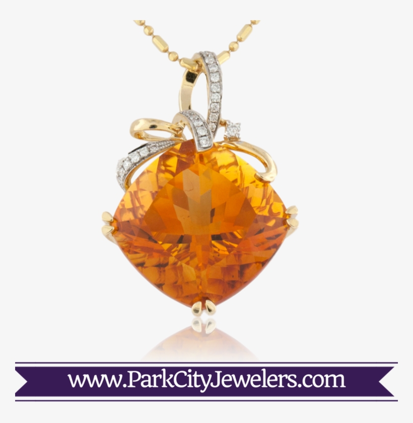 Fancy Cut Cushion Style Citrine Pendant - Diamond Snowflake Pendant, transparent png #2978476