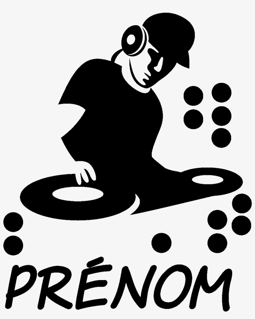 Sticker Prénom Personnalisable Dj Musique & Cinema - Stickers Dj, transparent png #2978824