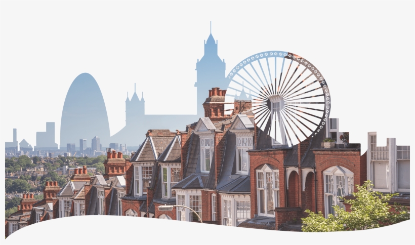 Outline Of A Group Of People In White Row Of Houses - London, transparent png #2978943