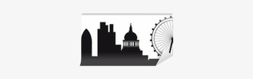 Detailed Silhouette Of London Skyline Wall Mural • - London Skyline Dark Blue Silhouette, transparent png #2979012