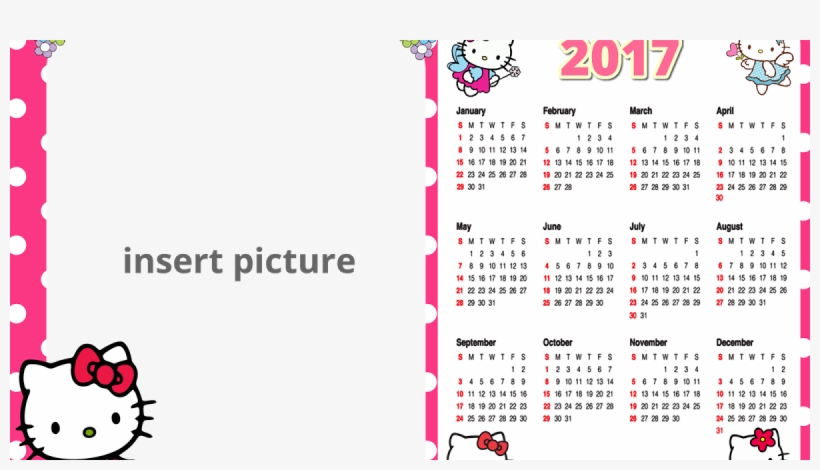 Blank Calendar Png Download - Hello Kitty Calendar 2019, transparent png #2979013